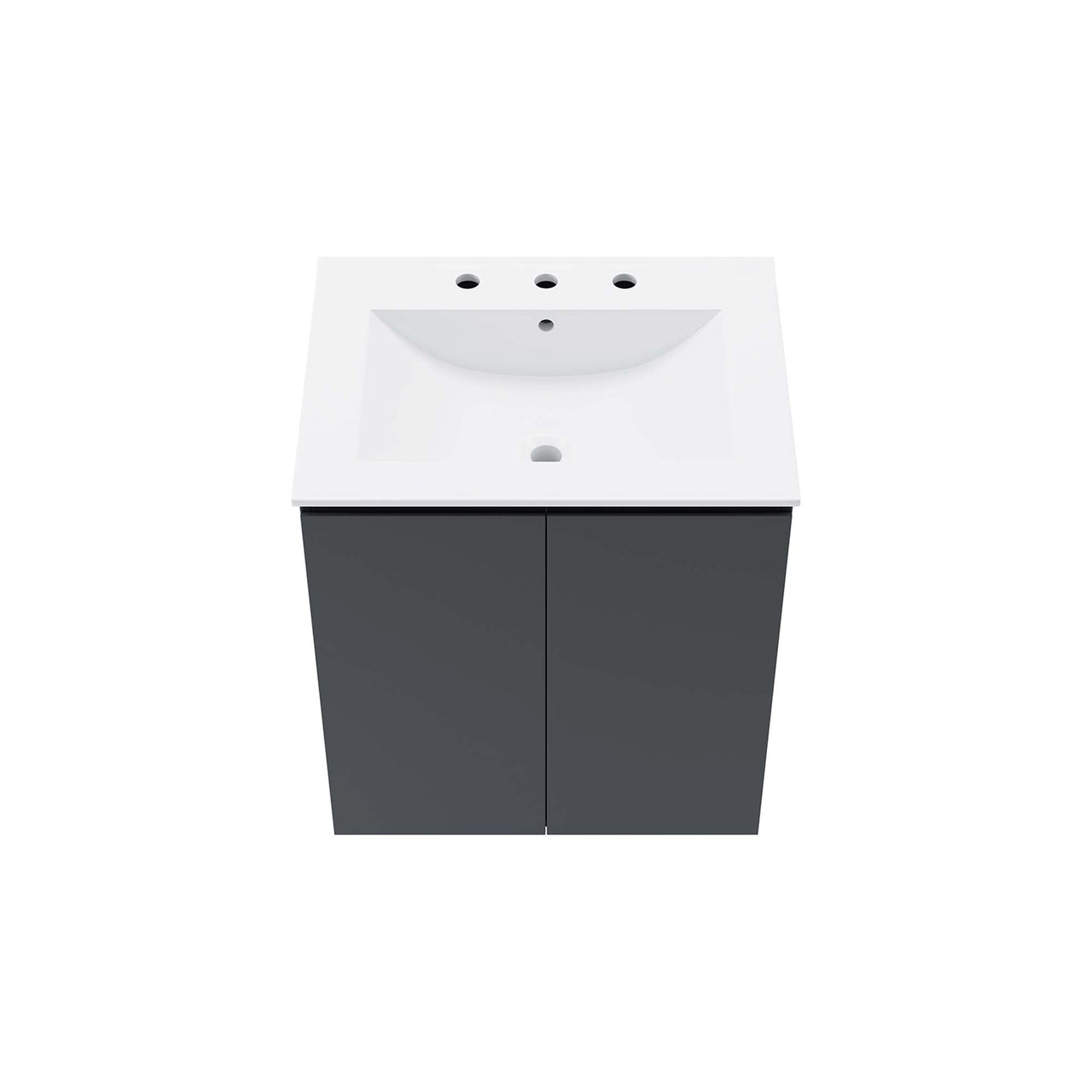 Brittney Floating Vanity Unit, Small, Gray & White