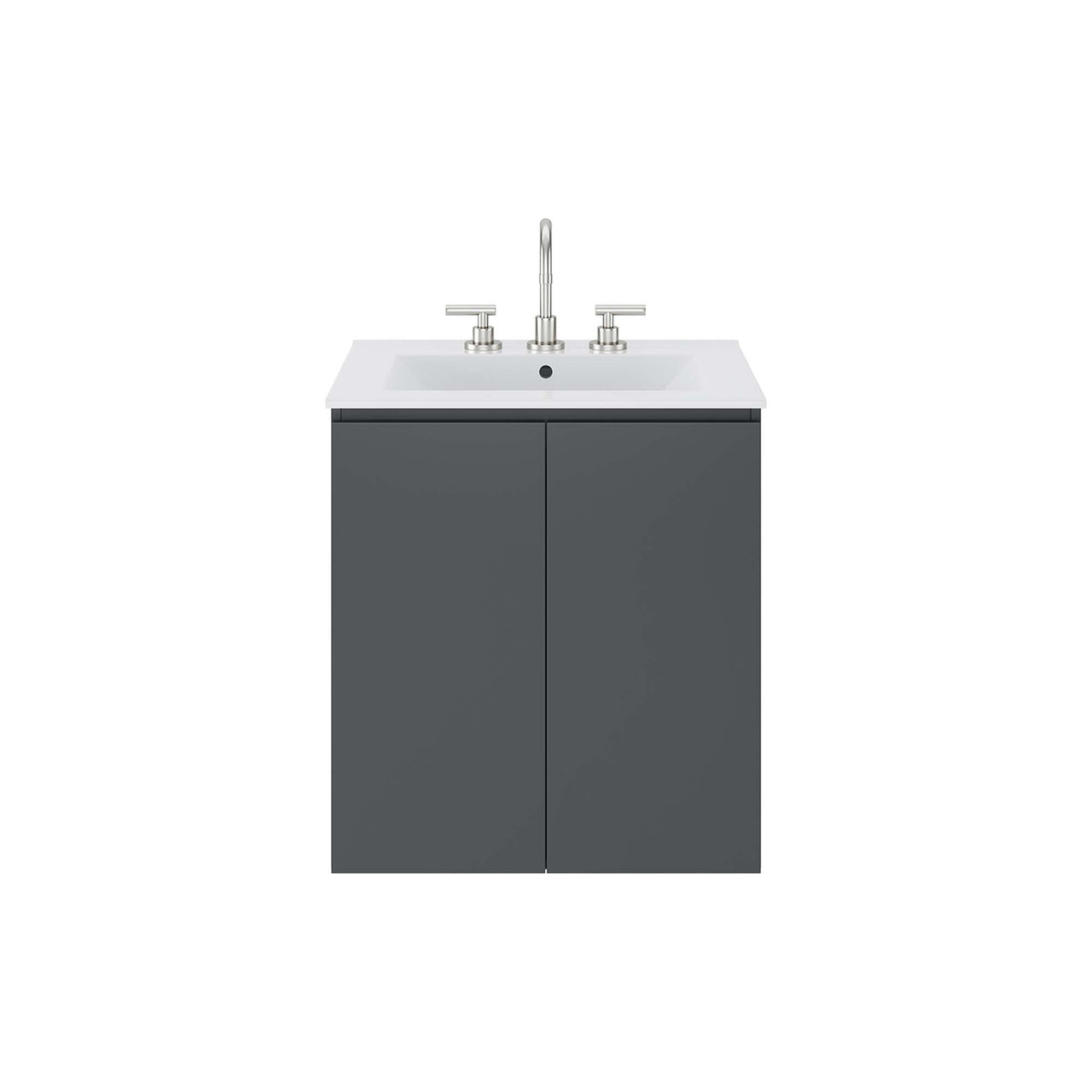 Brittney Floating Vanity Unit, Small, Gray & White
