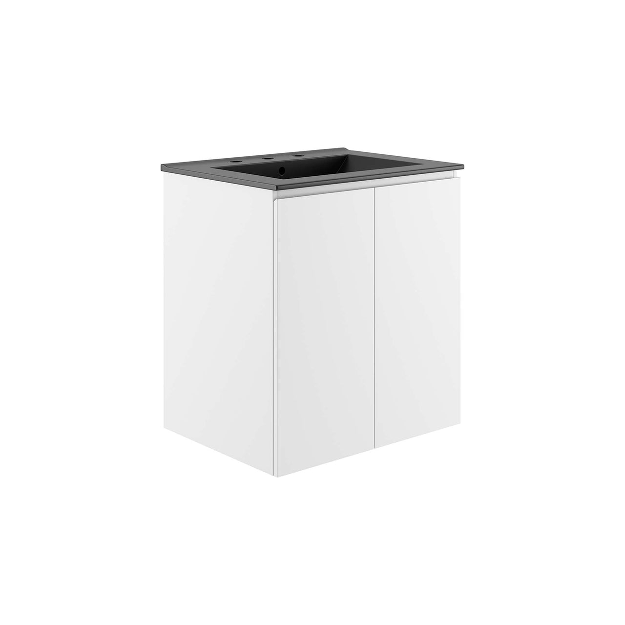 Brittney Floating Vanity Unit, Small, White & Black