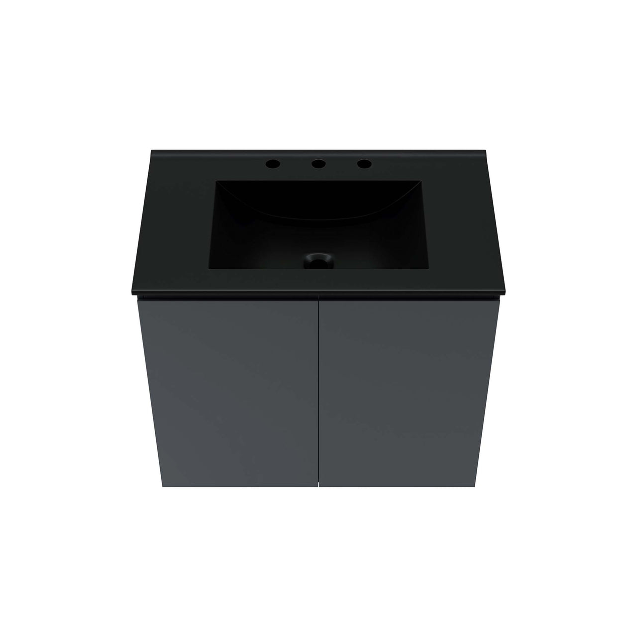 Brittney Floating Vanity Unit, Medium, Gray & Black