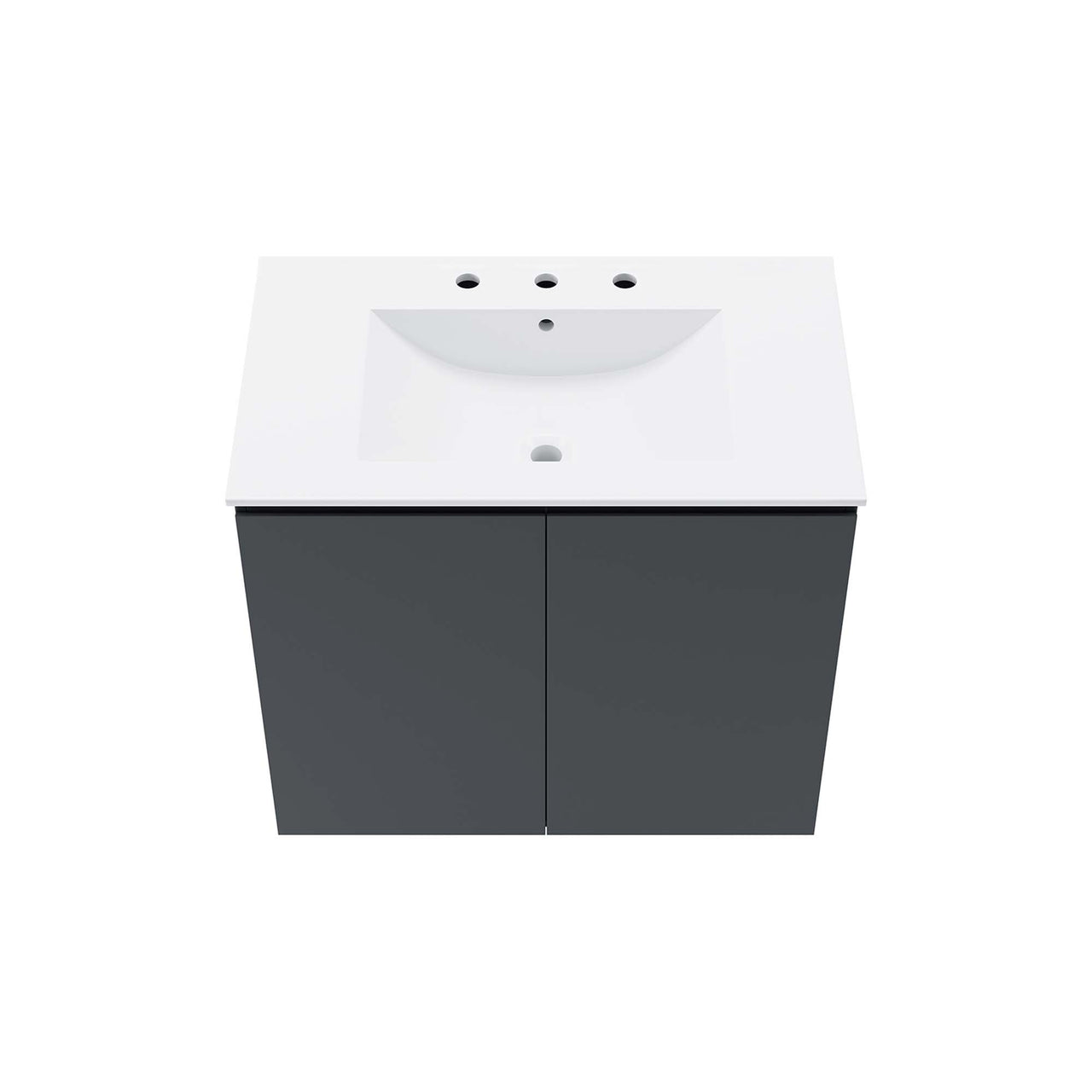Brittney Floating Vanity Unit, Medium, Gray & White