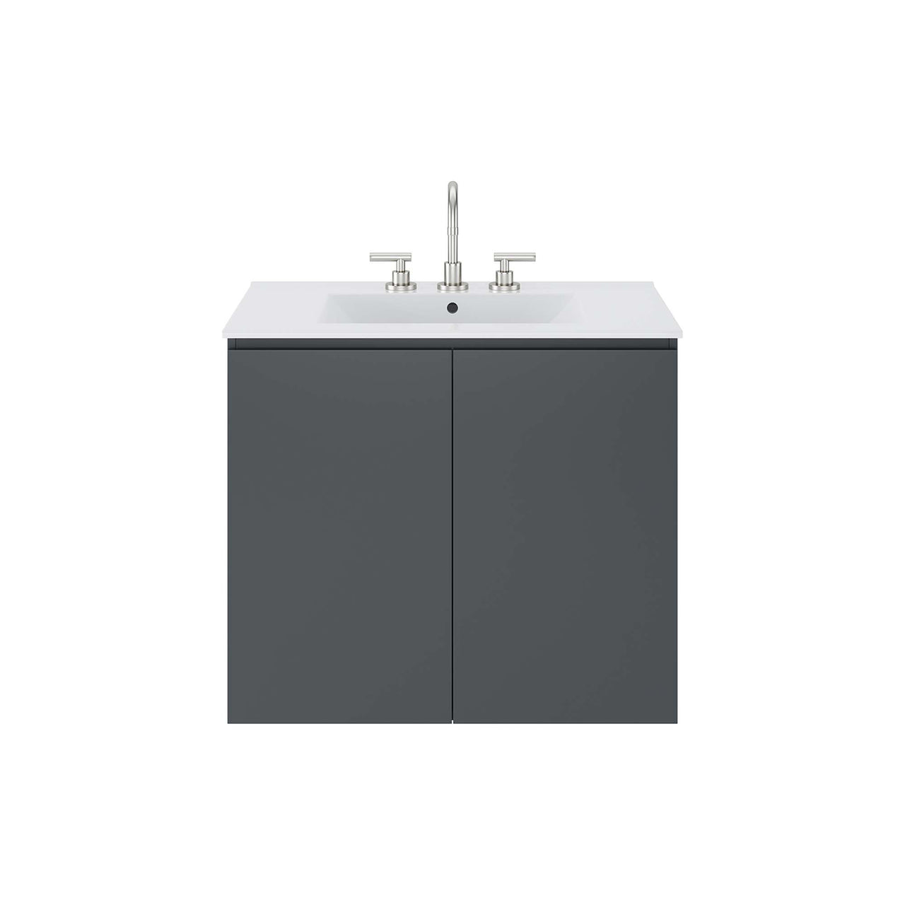 Brittney Floating Vanity Unit, Medium, Gray & White