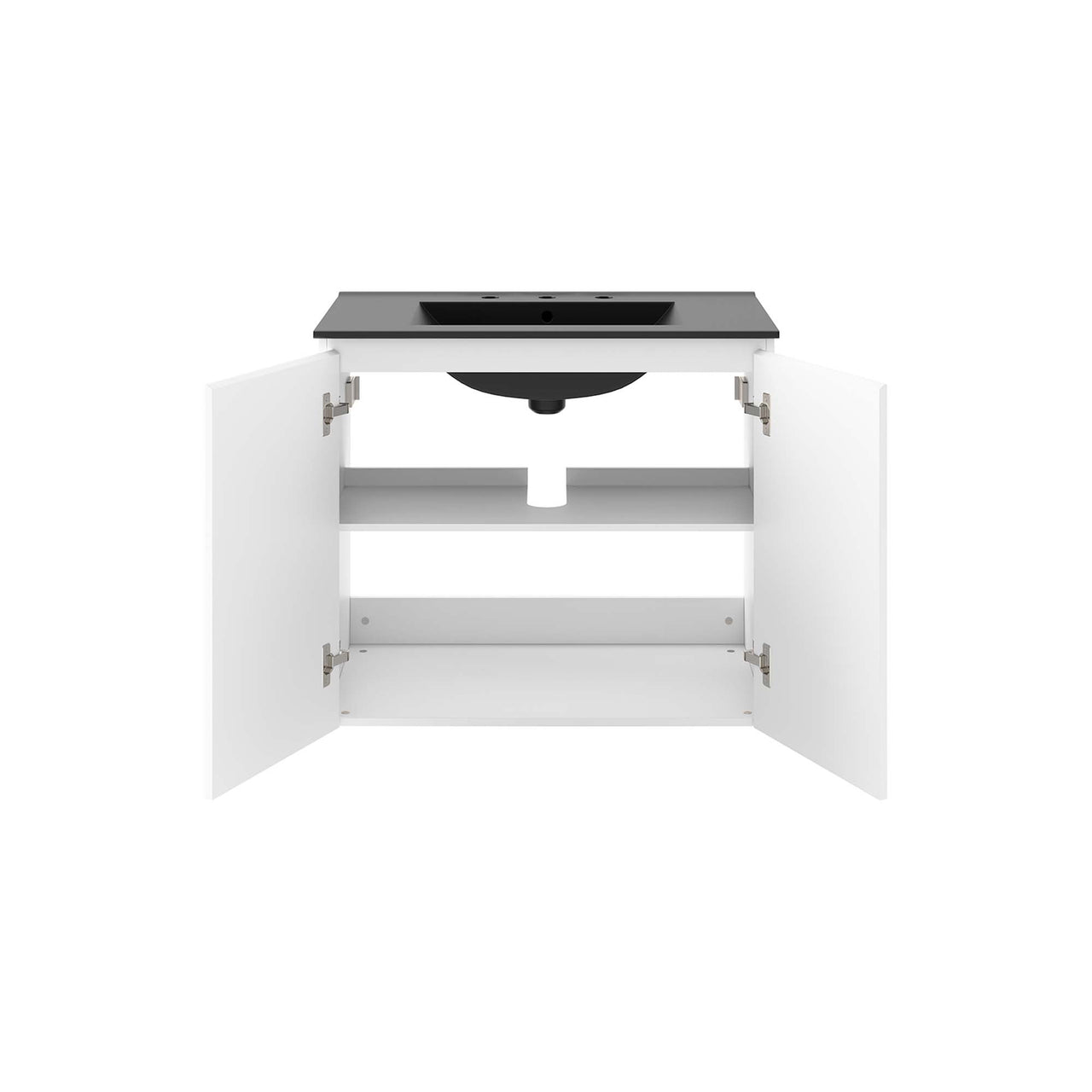 Brittney Floating Vanity Unit, Medium, White & Black