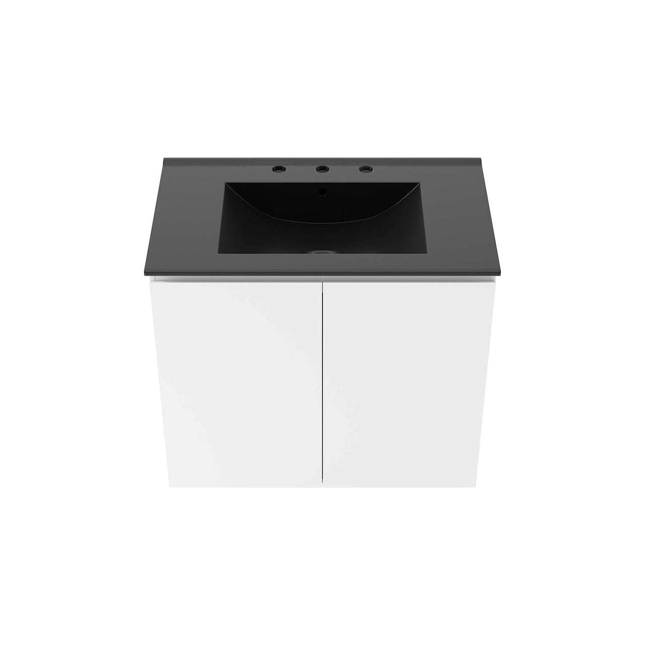 Brittney Floating Vanity Unit, Medium, White & Black
