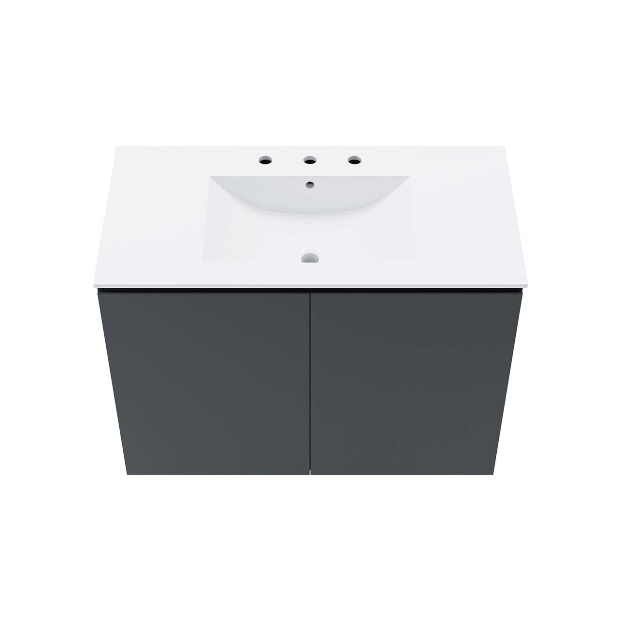 Brittney Floating Vanity Unit, Large, Gray & White
