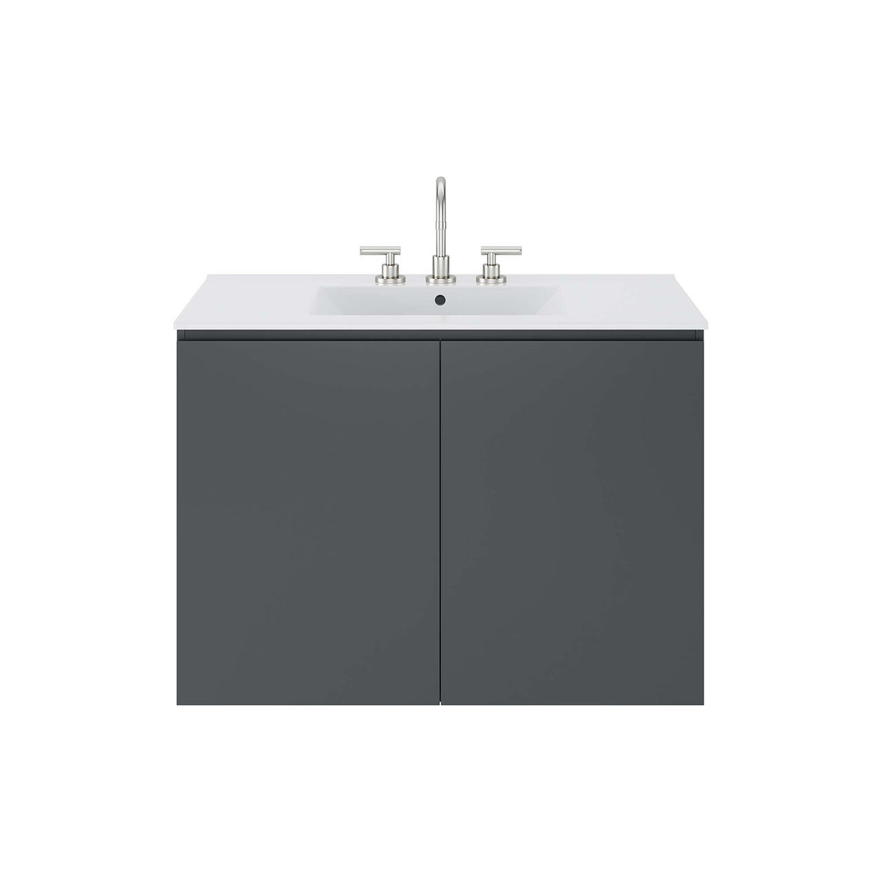 Brittney Floating Vanity Unit, Large, Gray & White