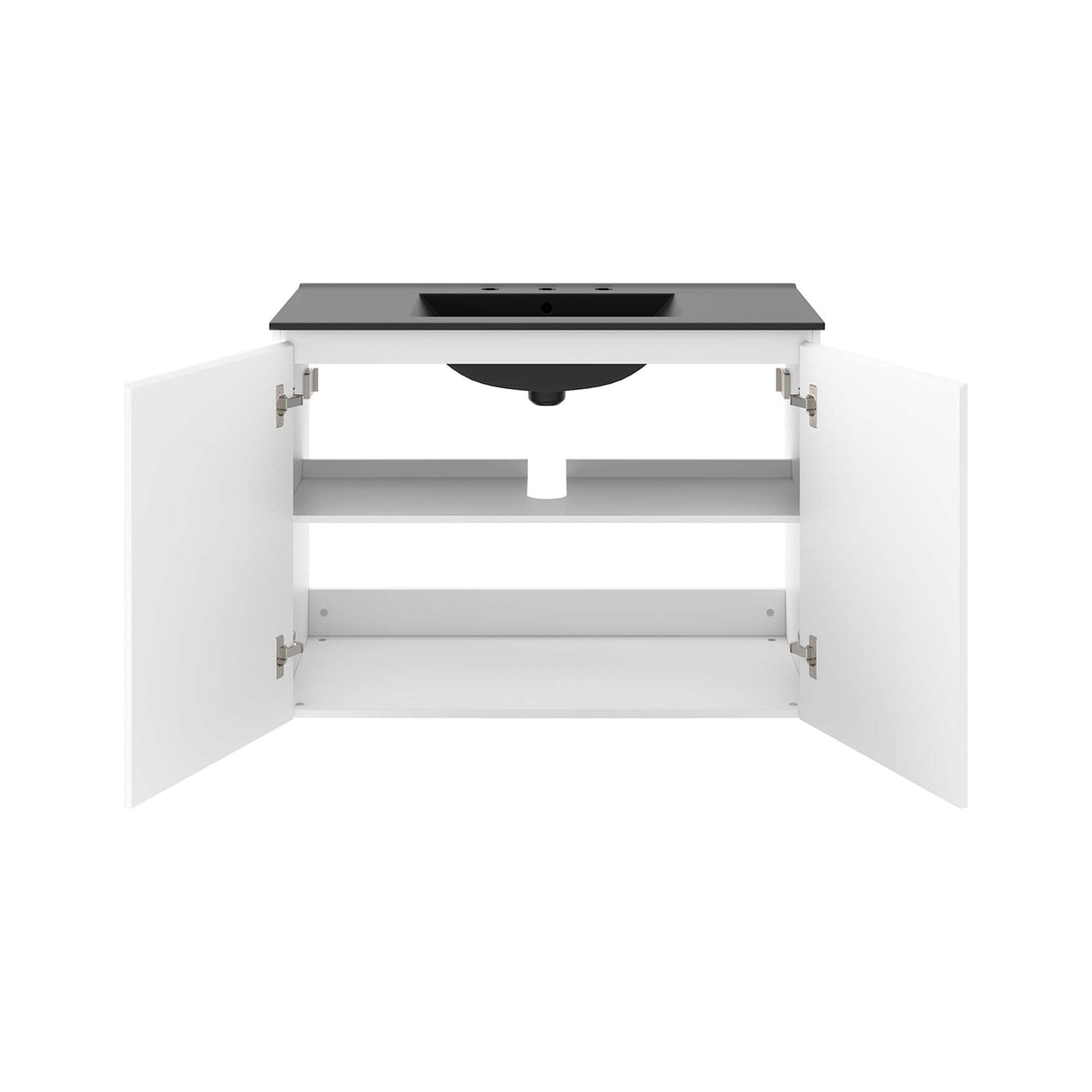 Brittney Floating Vanity Unit, Large, White & Black