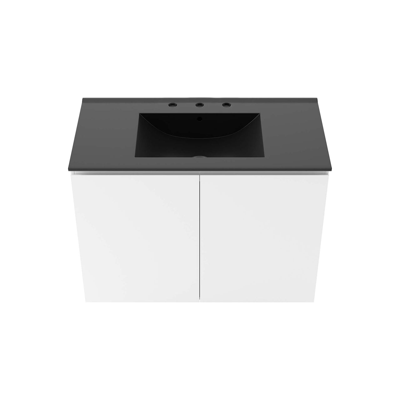 Brittney Floating Vanity Unit, Large, White & Black