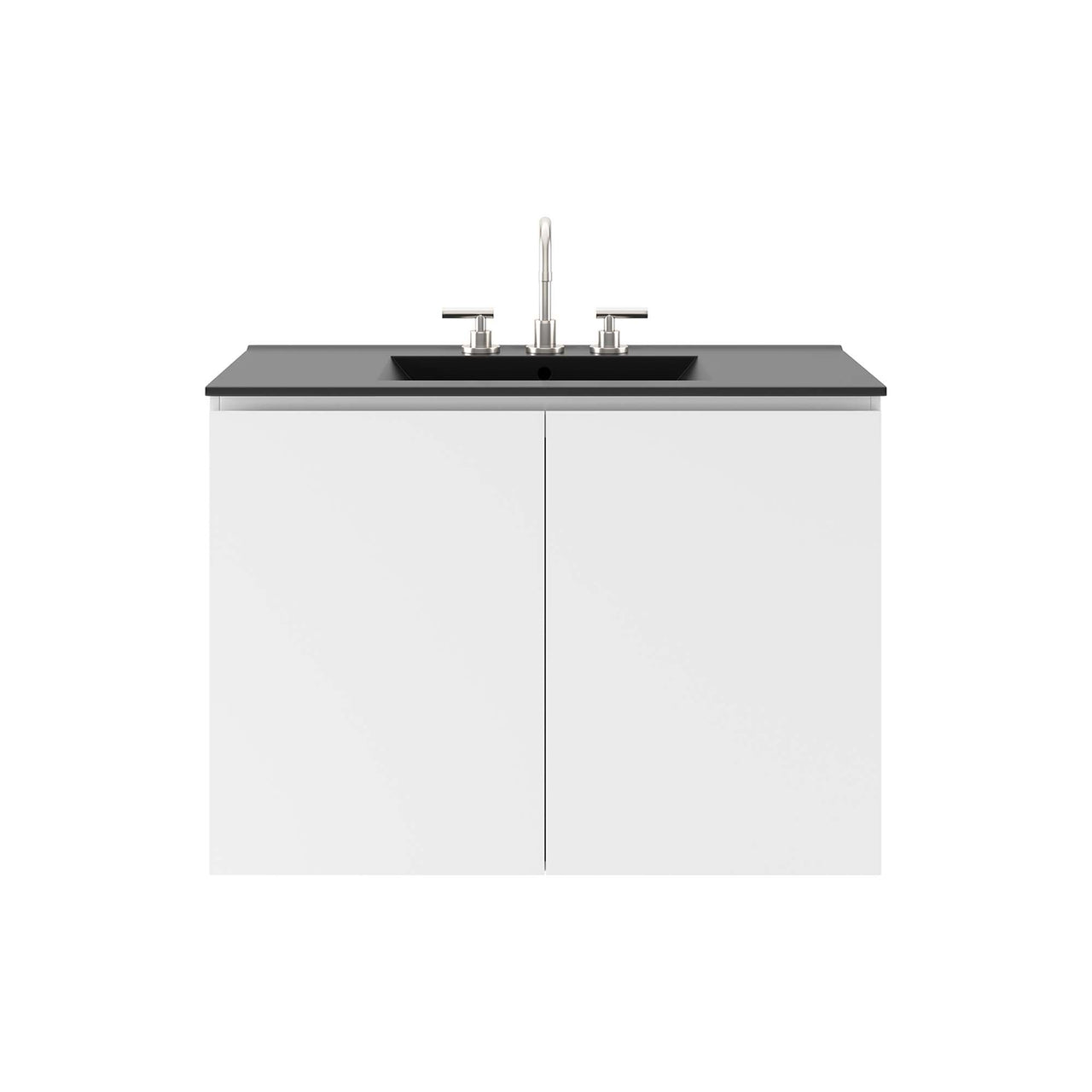 Brittney Floating Vanity Unit, Large, White & Black
