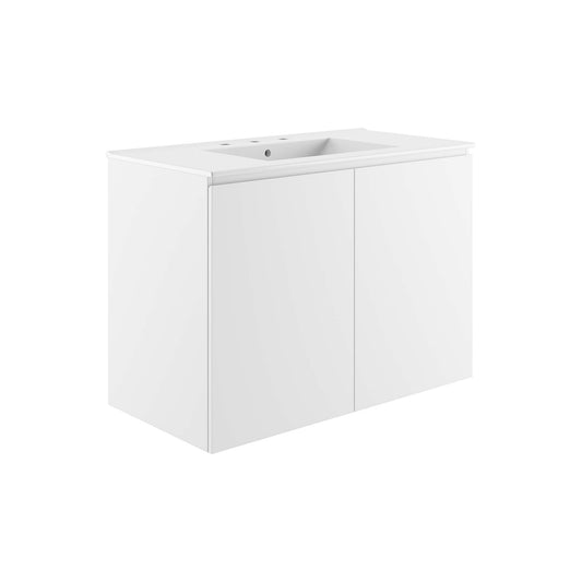 Brittney Floating Vanity Unit, Large, White