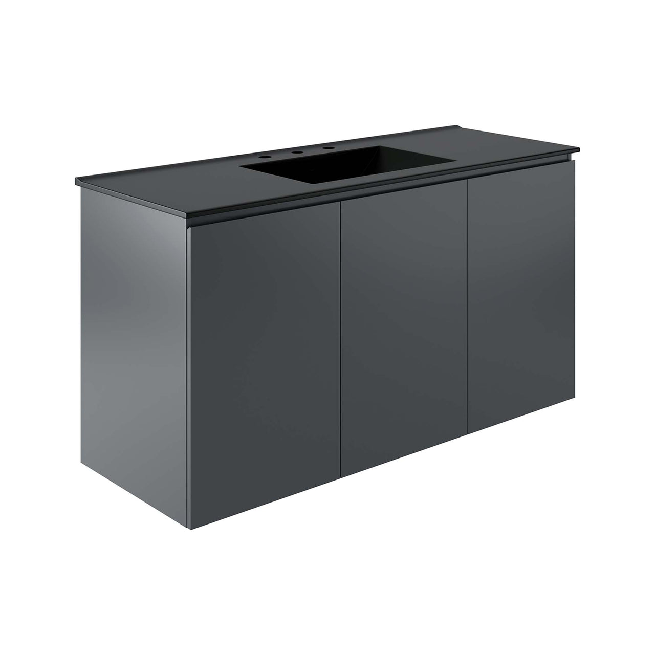 Brittney Floating Vanity Unit, Extra Large, Gray & Black