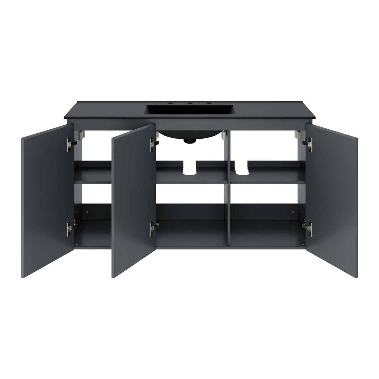 Brittney Floating Vanity Unit, Extra Large, Gray & Black