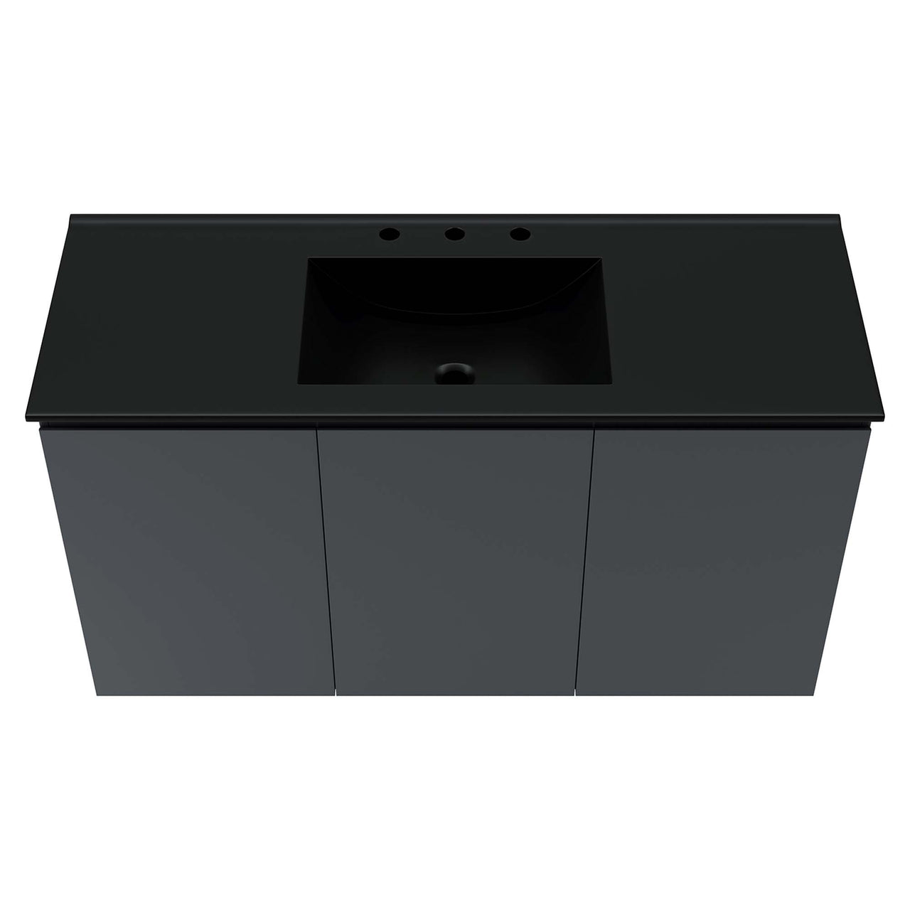 Brittney Floating Vanity Unit, Extra Large, Gray & Black