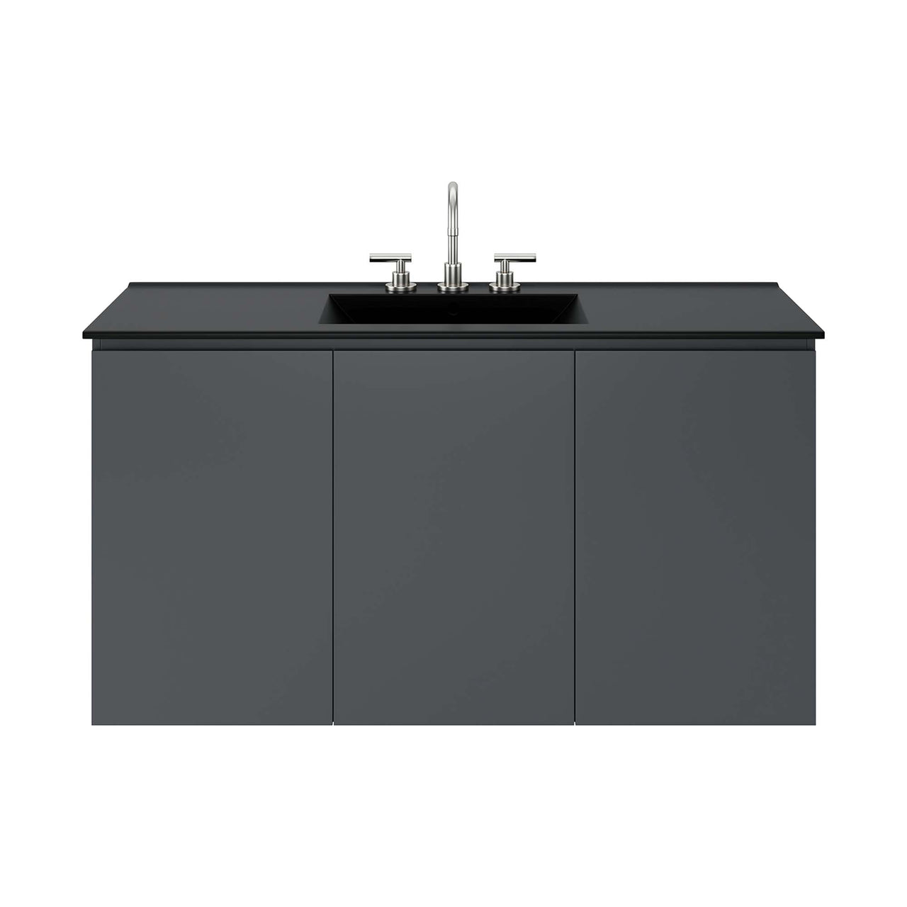 Brittney Floating Vanity Unit, Extra Large, Gray & Black