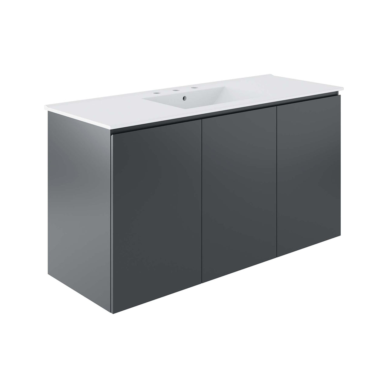 Brittney Floating Vanity Unit, Extra Large, Gray & White