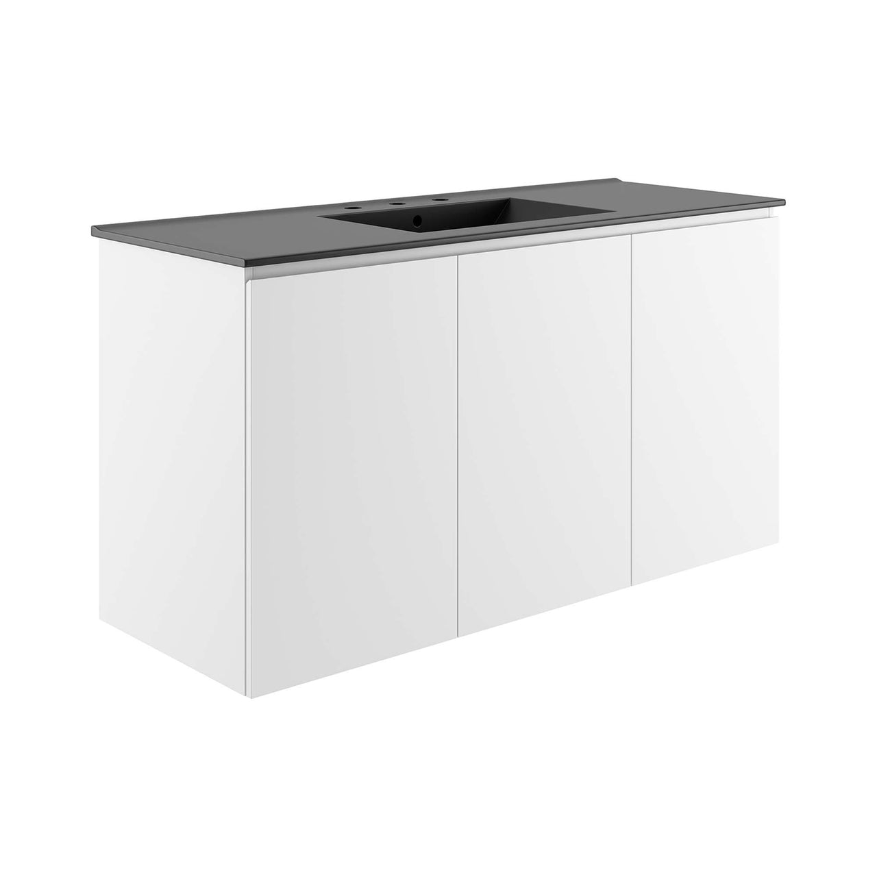 Brittney Floating Vanity Unit, Extra Large, White & Black