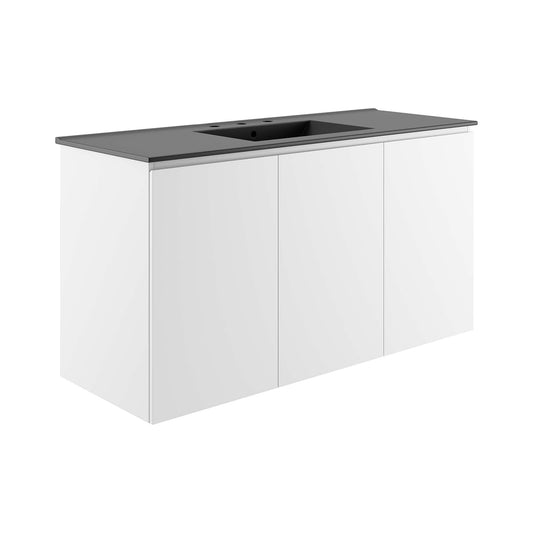 Brittney Floating Vanity Unit, Extra Large, White & Black