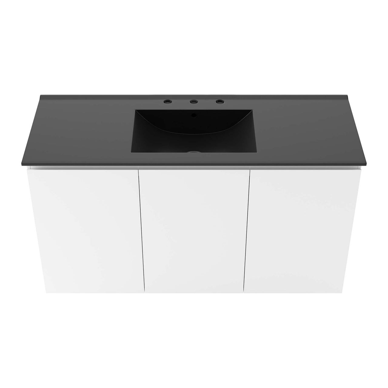 Brittney Floating Vanity Unit, Extra Large, White & Black