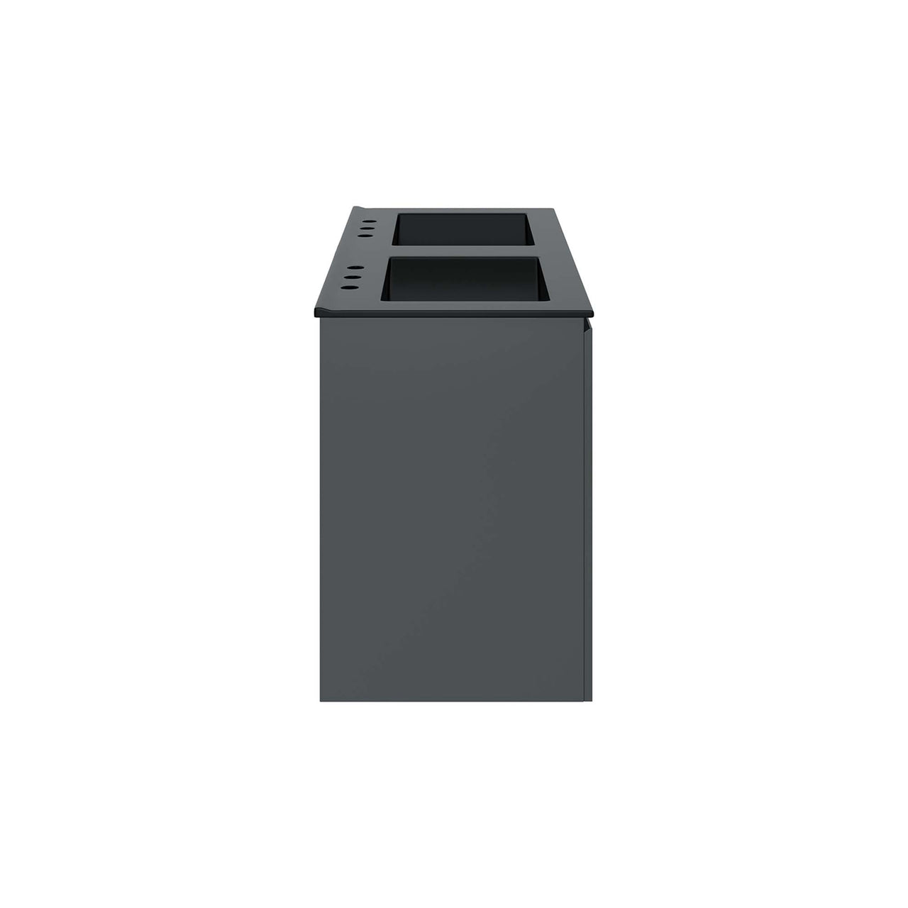 Brittney Wall Mount Double Sink Vanity Unit, Extra Large, Gray & Black