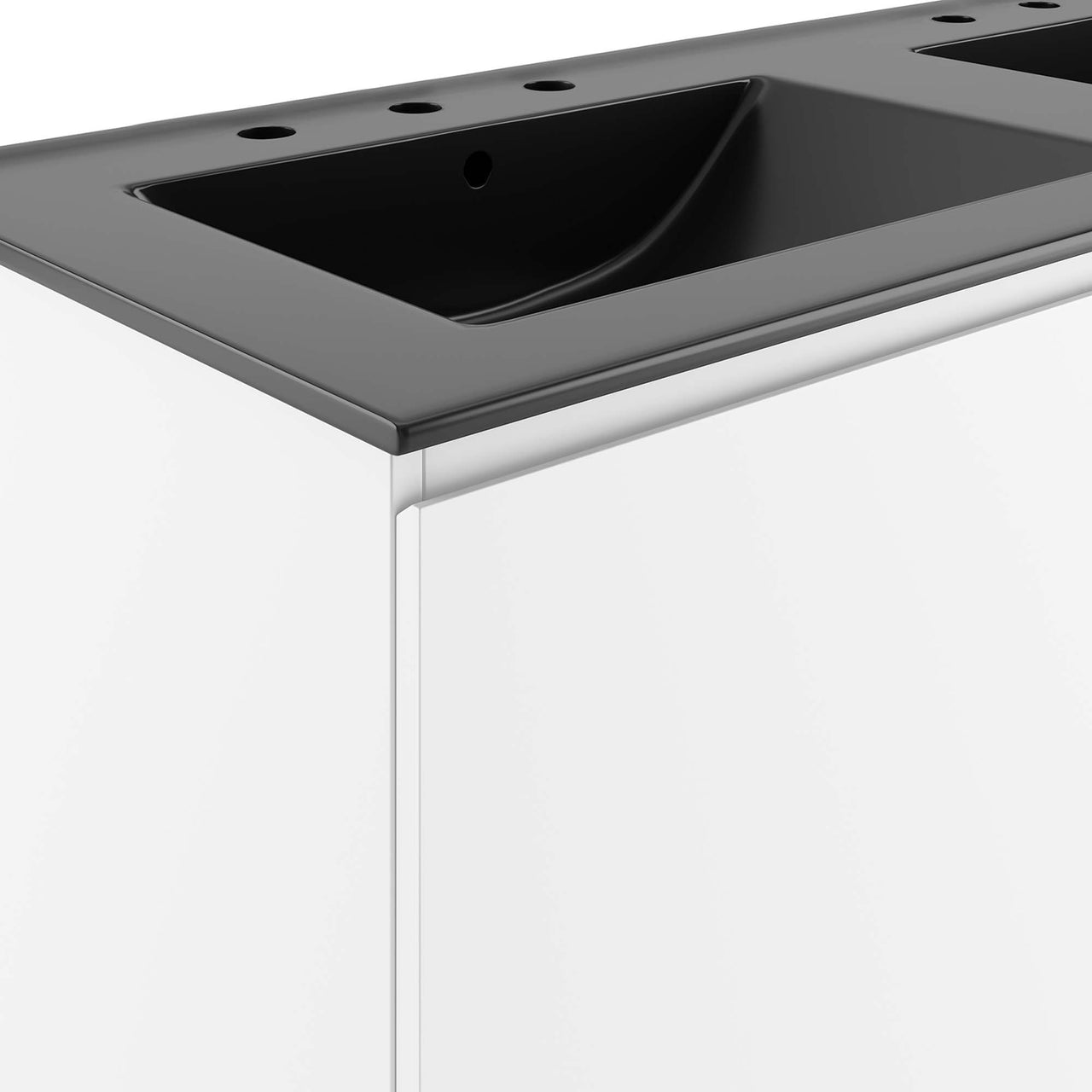 Brittney Wall Mount Double Sink Vanity Unit, Extra Large, White & Black