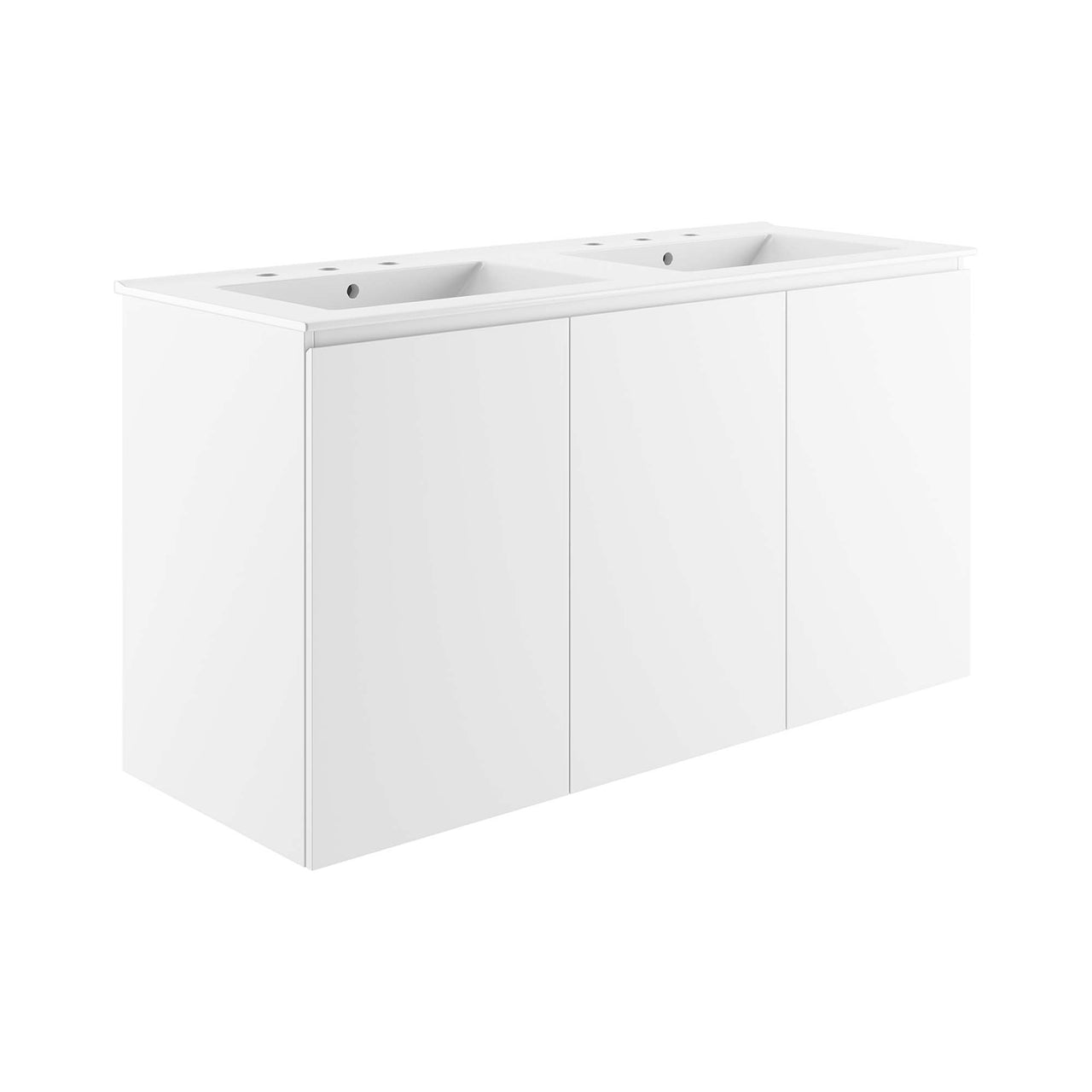 Brittney Wall Mount Double Sink Vanity Unit, Extra Large, White