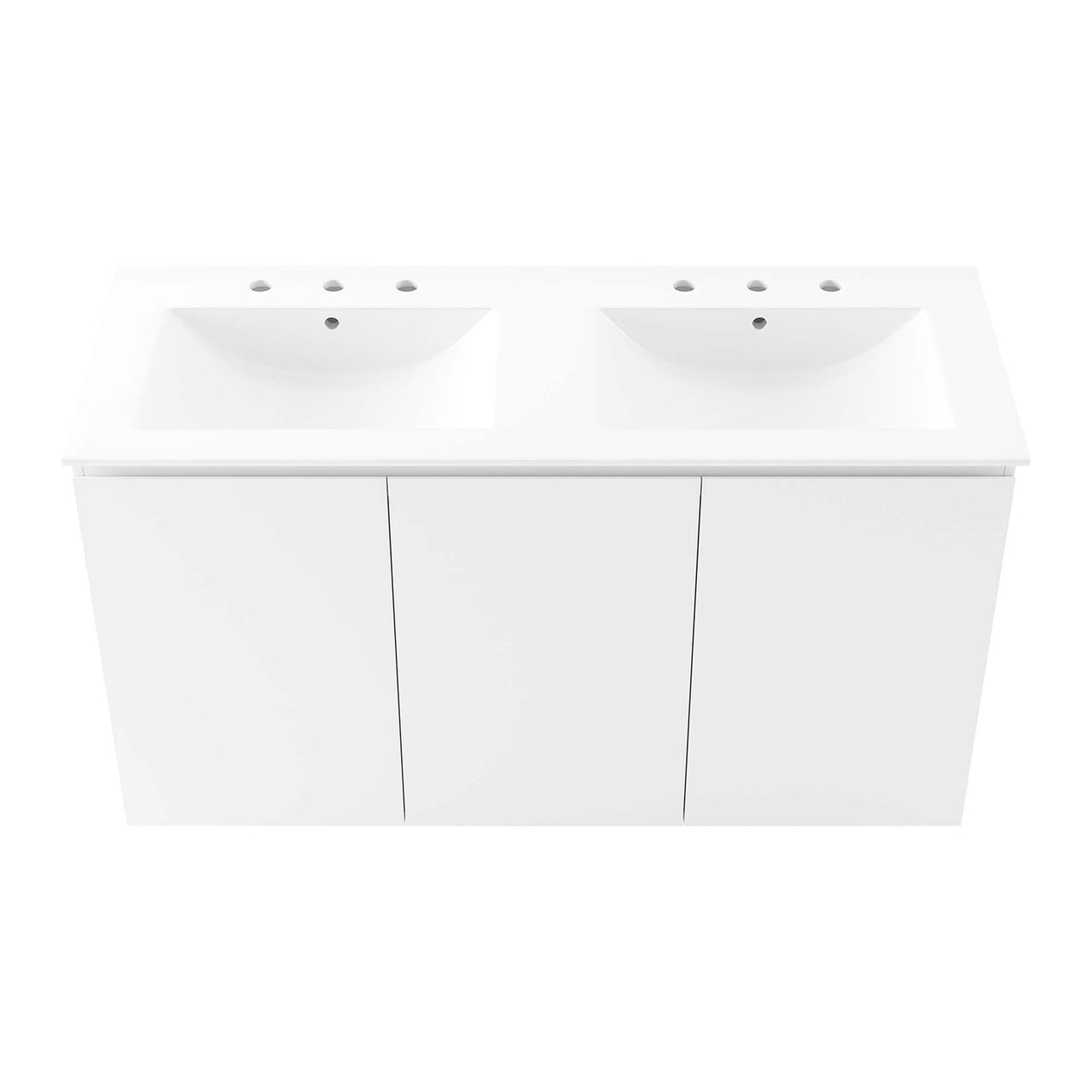 Brittney Wall Mount Double Sink Vanity Unit, Extra Large, White