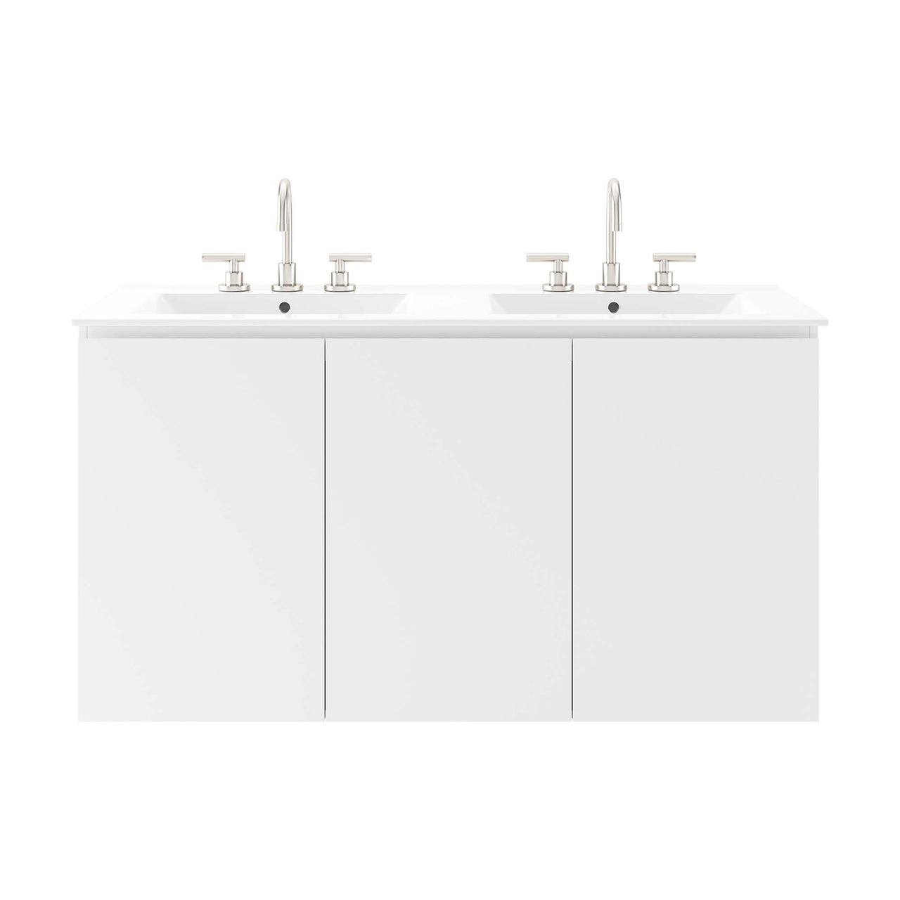 Brittney Wall Mount Double Sink Vanity Unit, Extra Large, White
