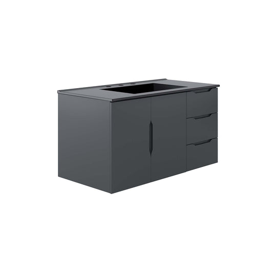 Verin Vanity Unit, Large, Gray & Black