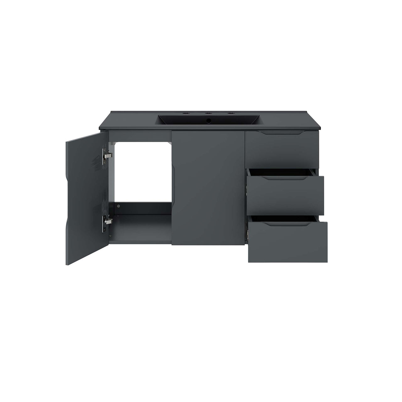 Verin Vanity Unit, Large, Gray & Black