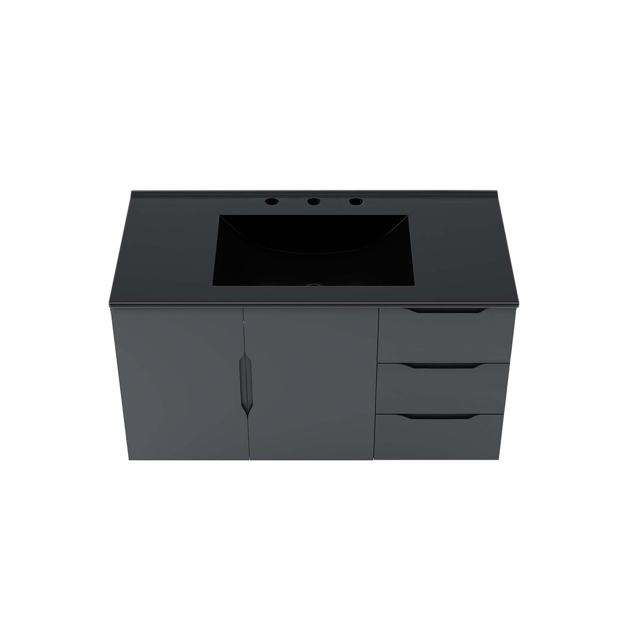 Verin Vanity Unit, Large, Gray & Black