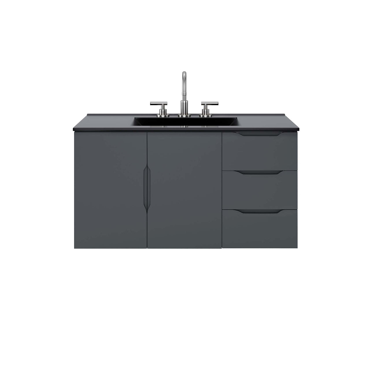 Verin Vanity Unit, Large, Gray & Black
