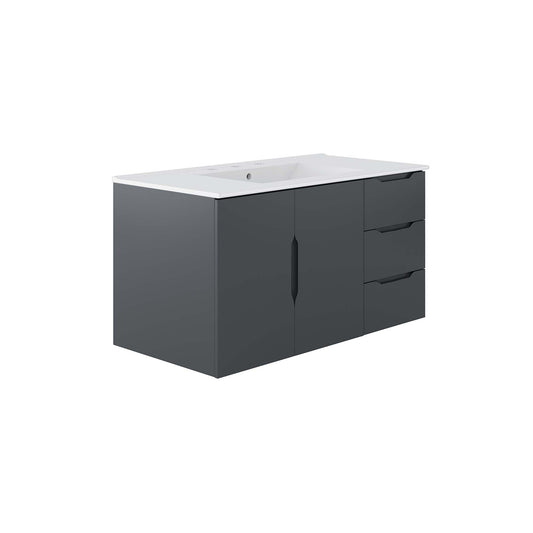 Verin Vanity Unit, Large, Gray & White