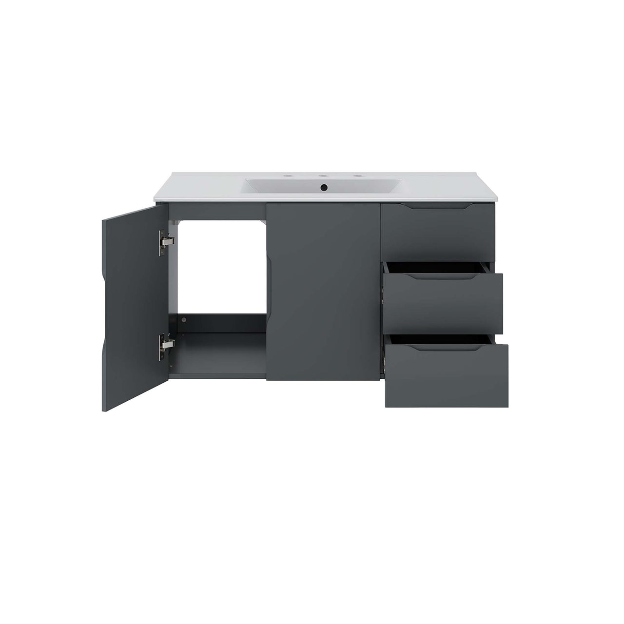 Verin Vanity Unit, Large, Gray & White
