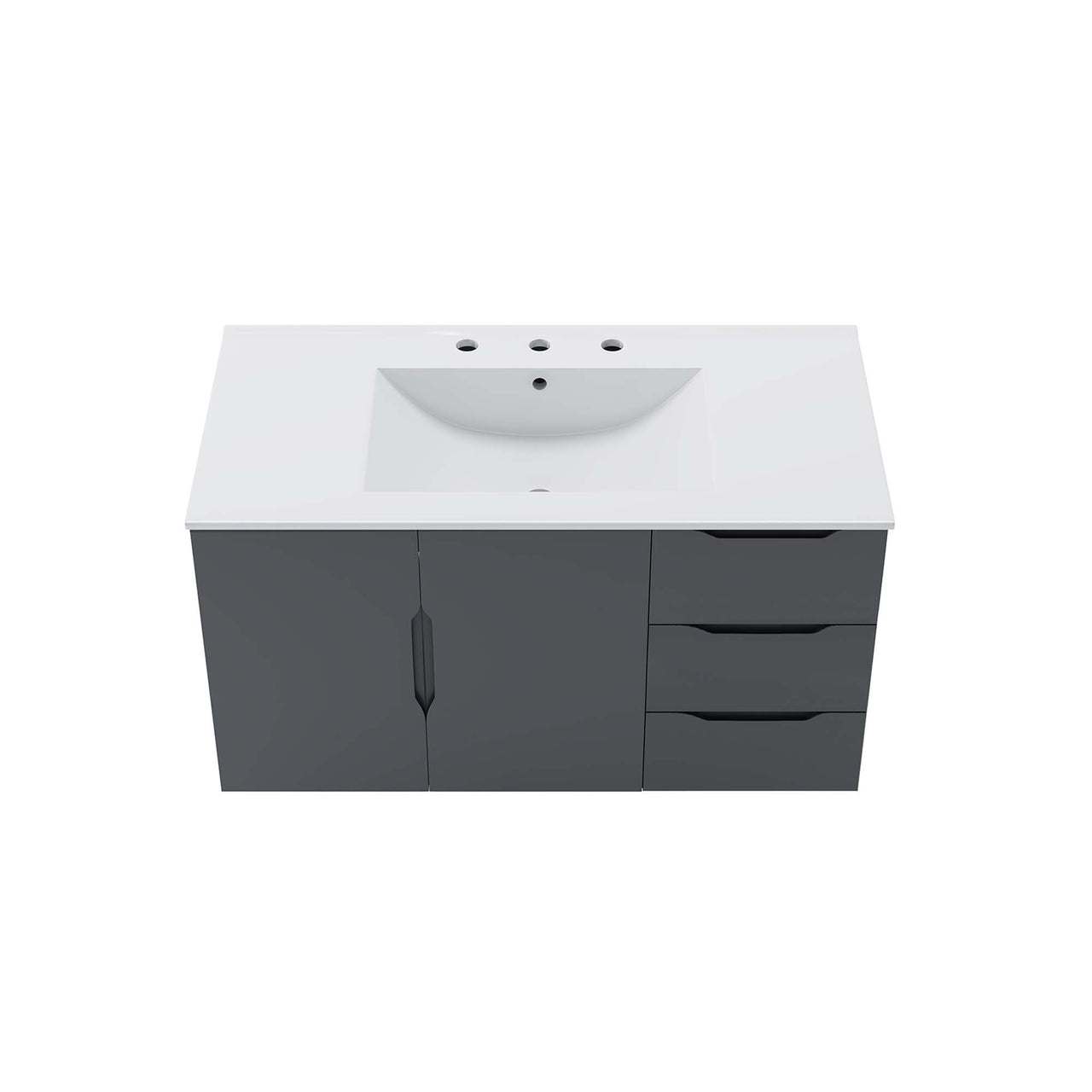 Verin Vanity Unit, Large, Gray & White