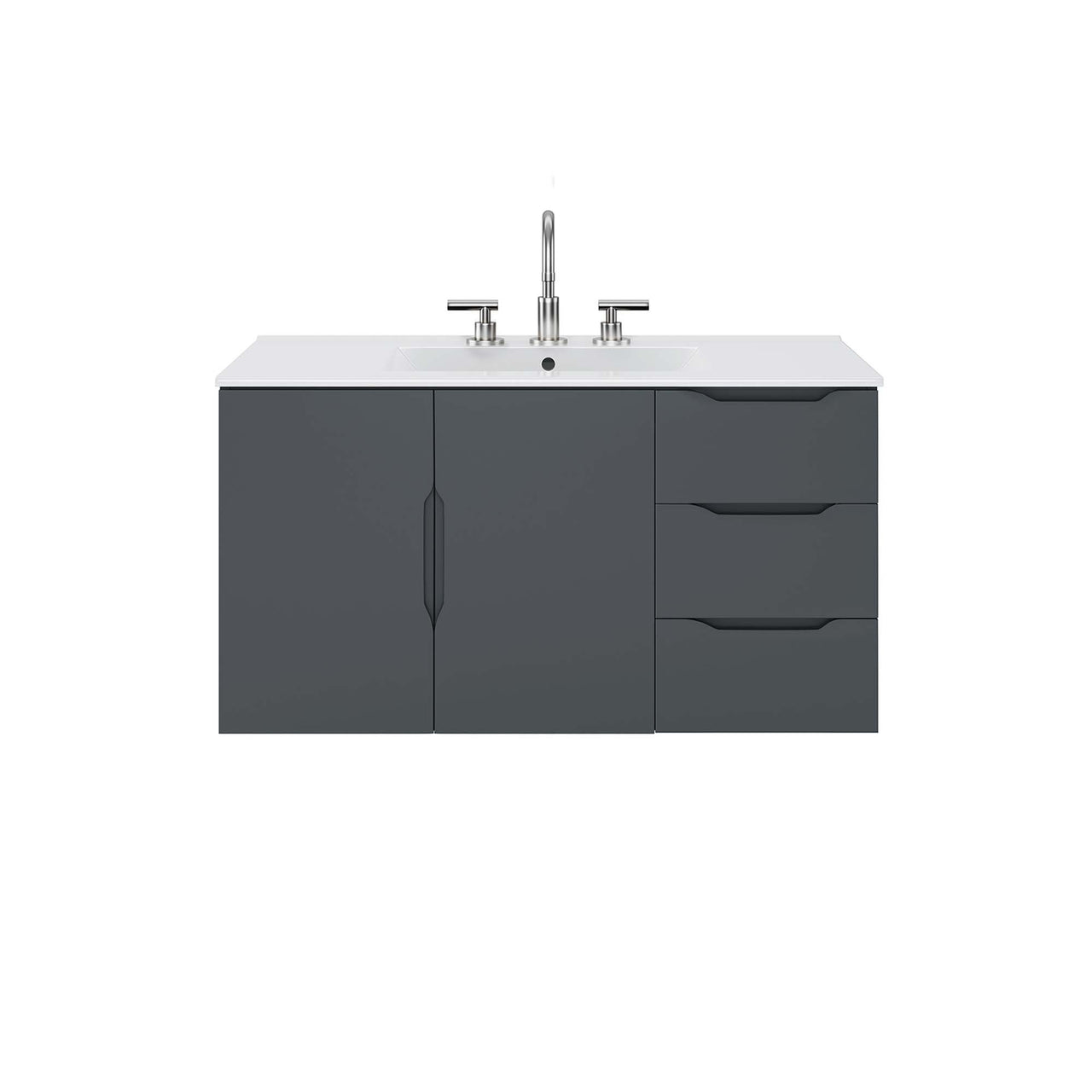Verin Vanity Unit, Large, Gray & White