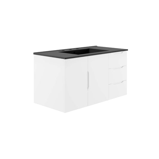 Verin Vanity Unit, Large, White & Black