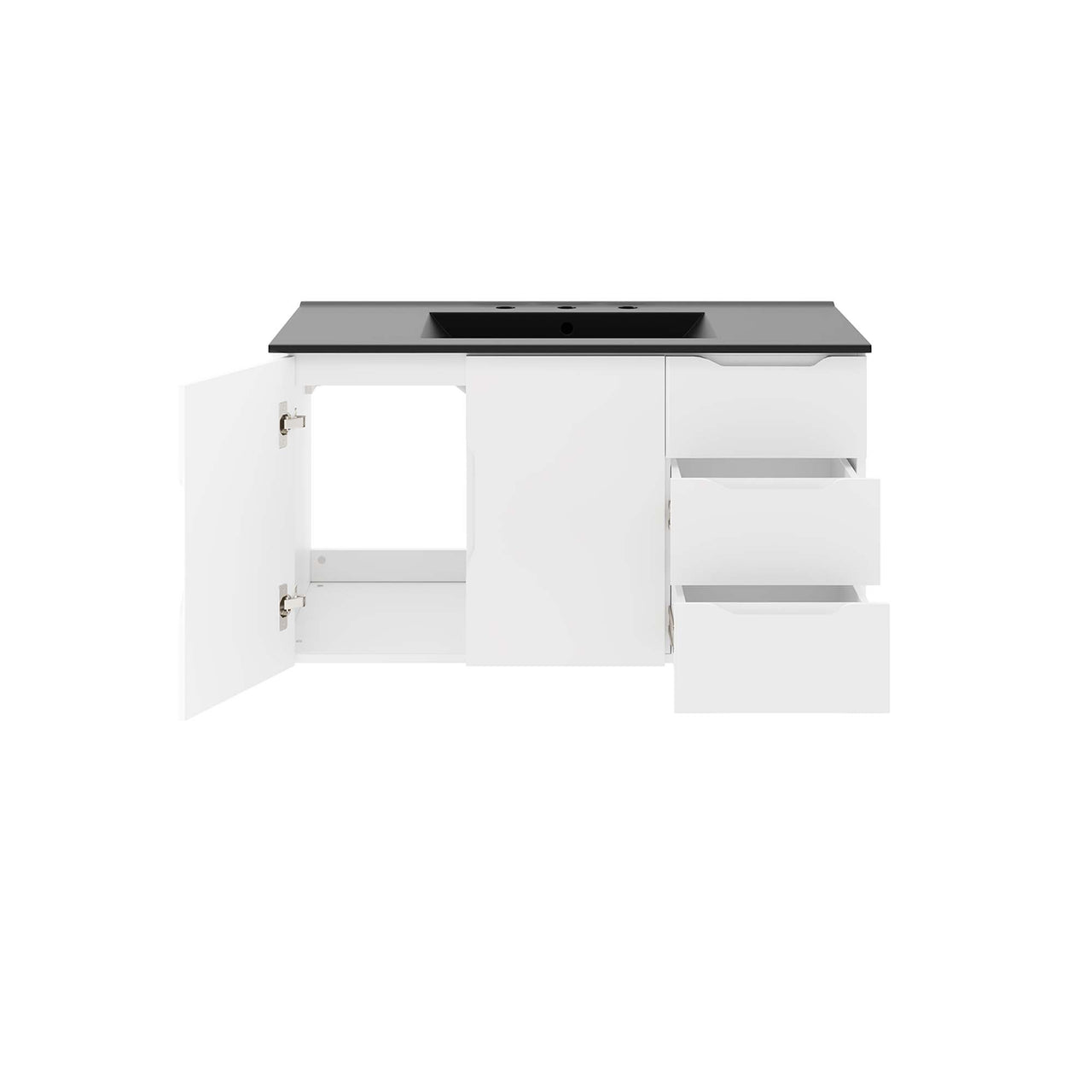 Verin Vanity Unit, Large, White & Black
