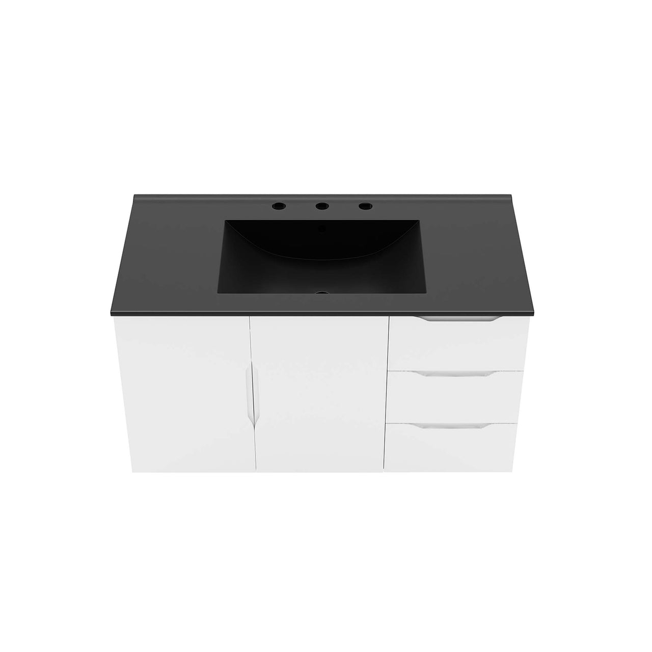 Verin Vanity Unit, Large, White & Black