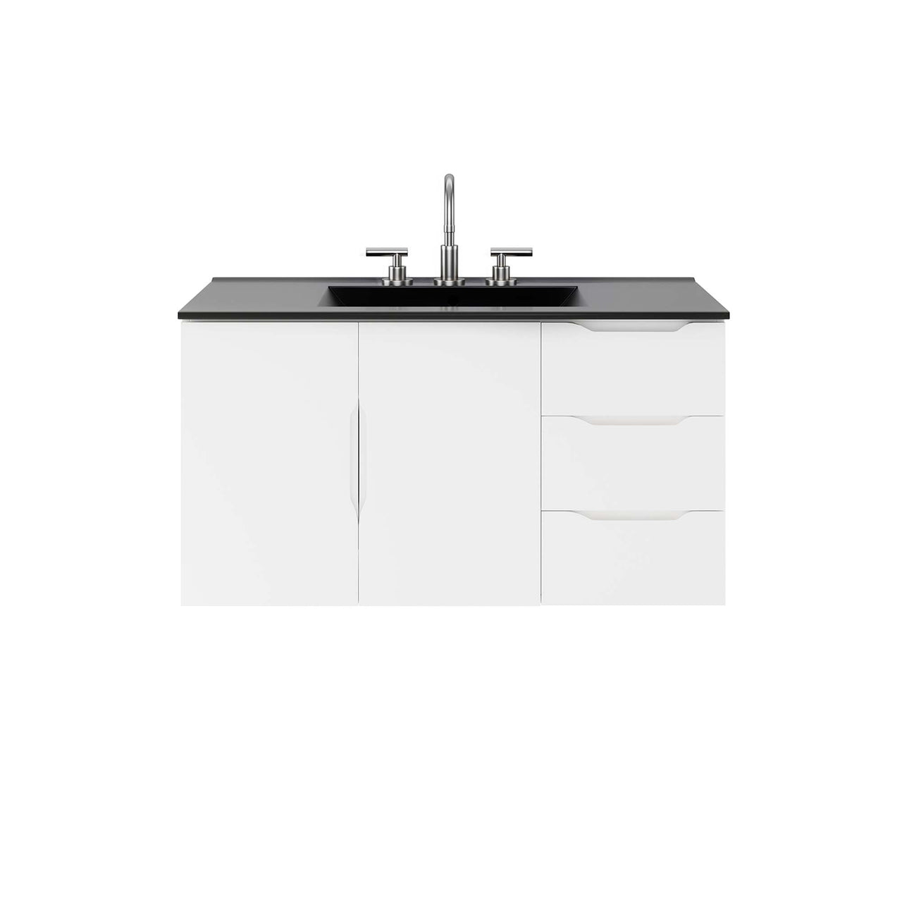 Verin Vanity Unit, Large, White & Black