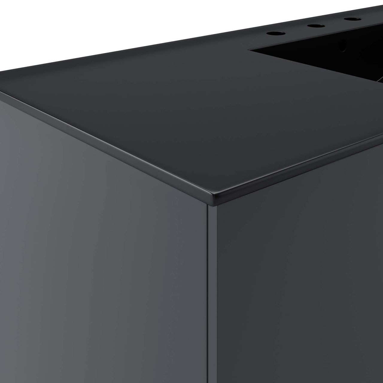 Verin Single Sink Vanity Unit, Extra Large, Gray & Black