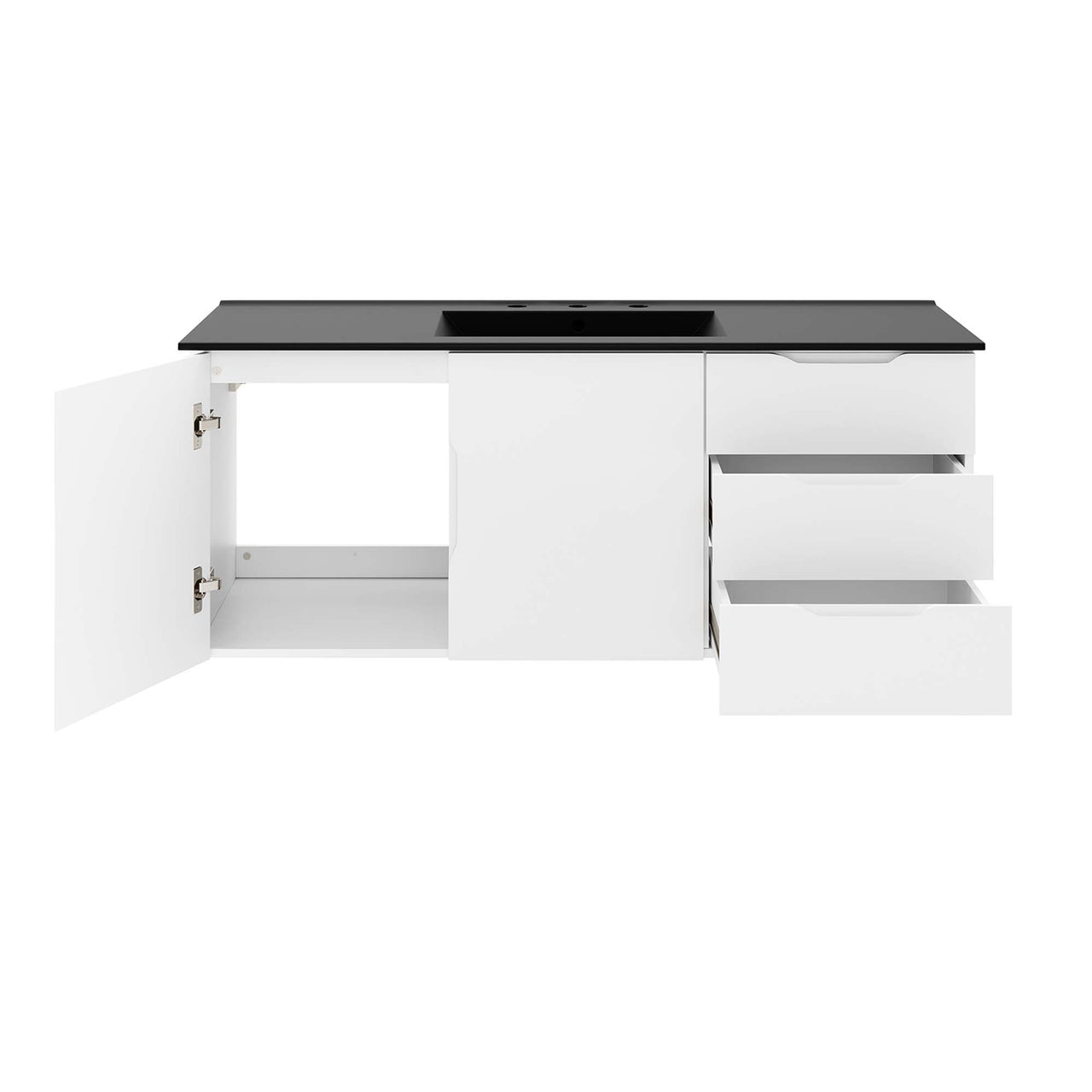 Verin Single Sink Vanity Unit, Extra Large, White & Black