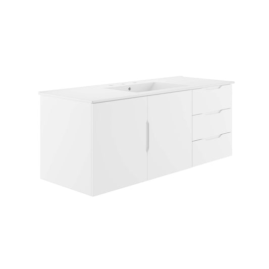 Verin Single Sink Vanity Unit, Extra Large, White