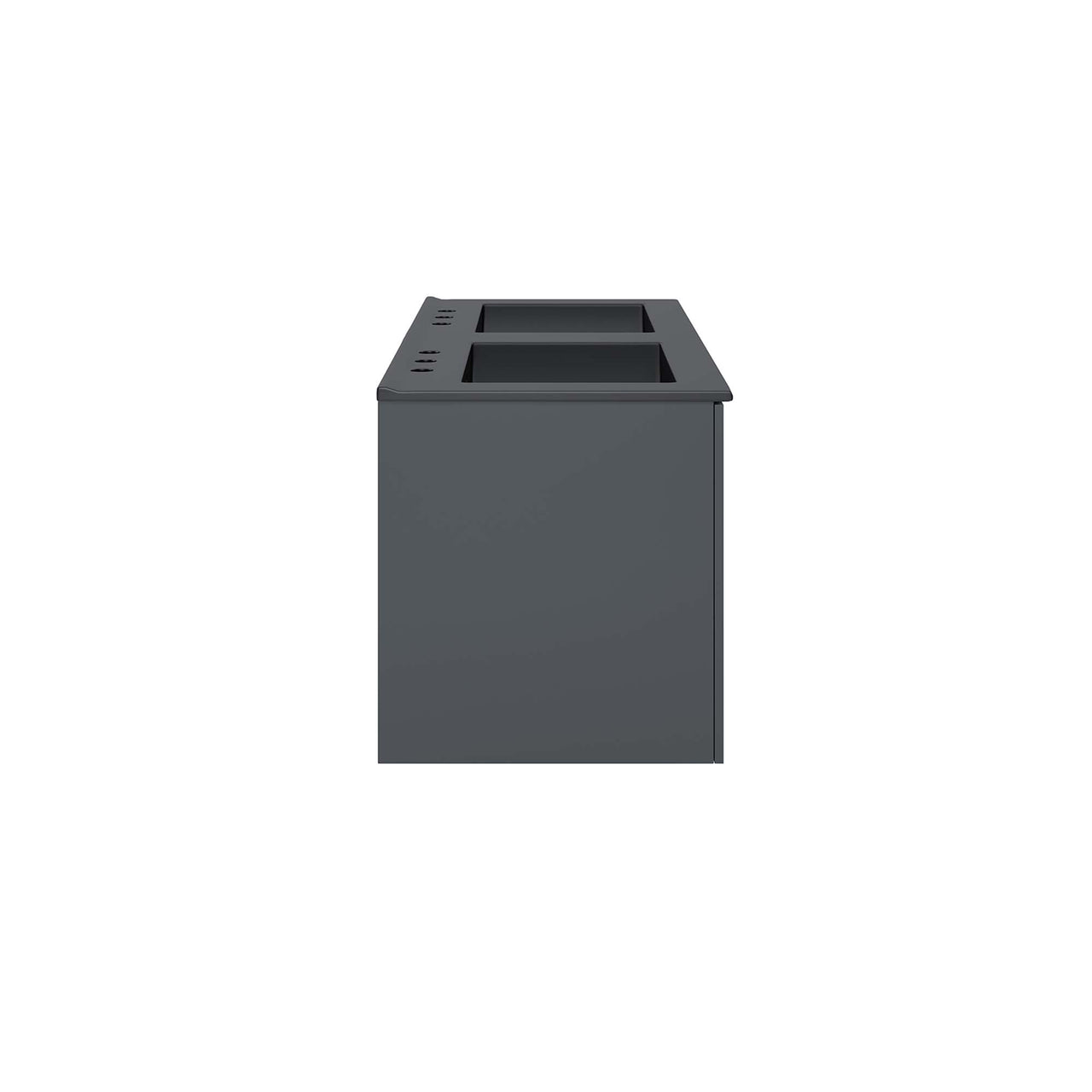 Verin Double Sink Vanity Unit, Extra Large, Gray & Black