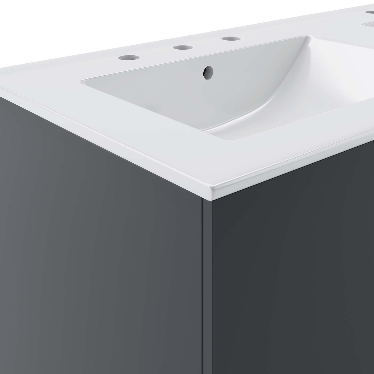 Verin Double Sink Vanity Unit, Extra Large, Gray & White
