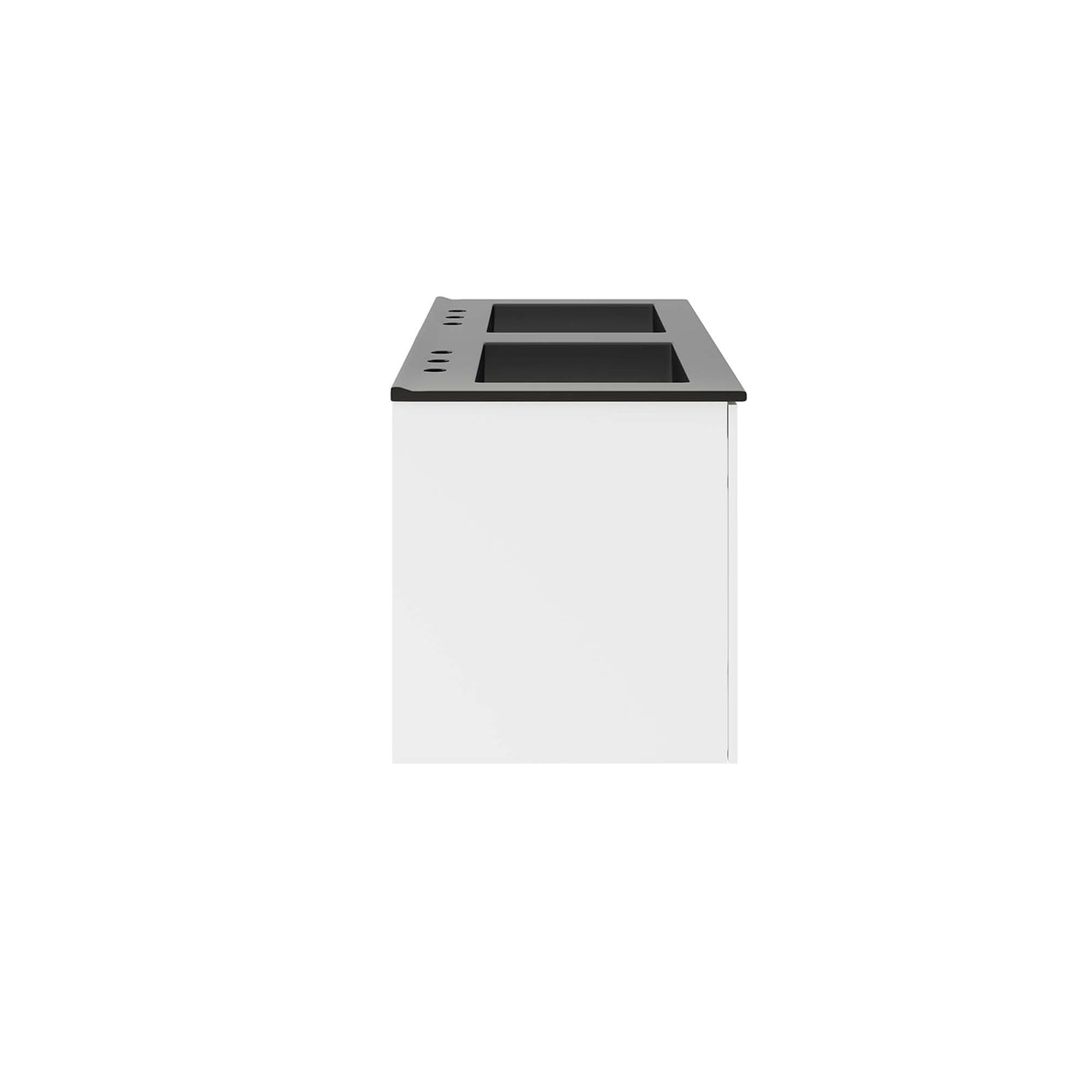 Verin Double Sink Vanity Unit, Extra Large, White & Black