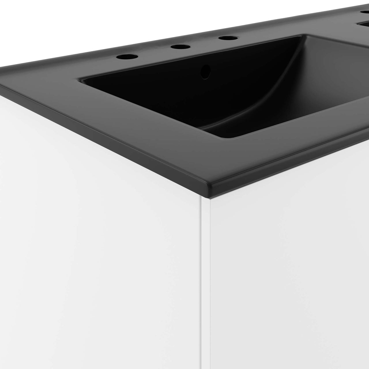 Verin Double Sink Vanity Unit, Extra Large, White & Black