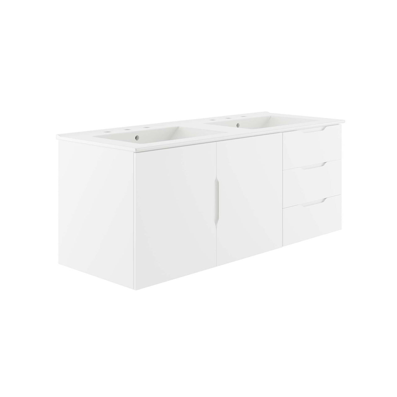 Verin Double Sink Vanity Unit, Extra Large, White