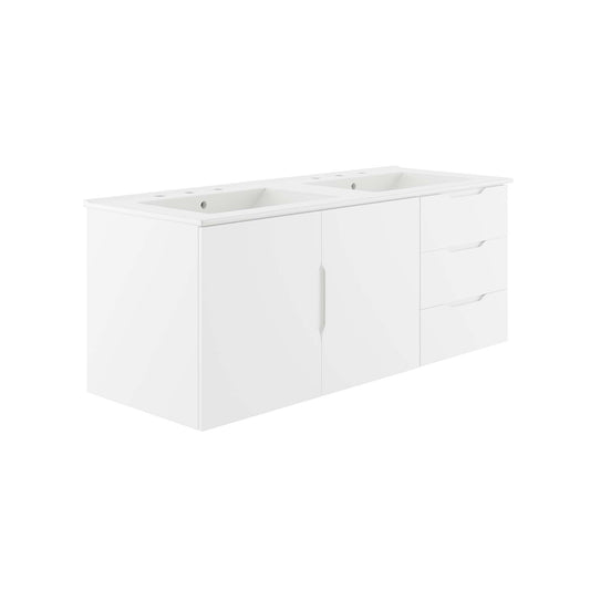 Verin Double Sink Vanity Unit, Extra Large, White