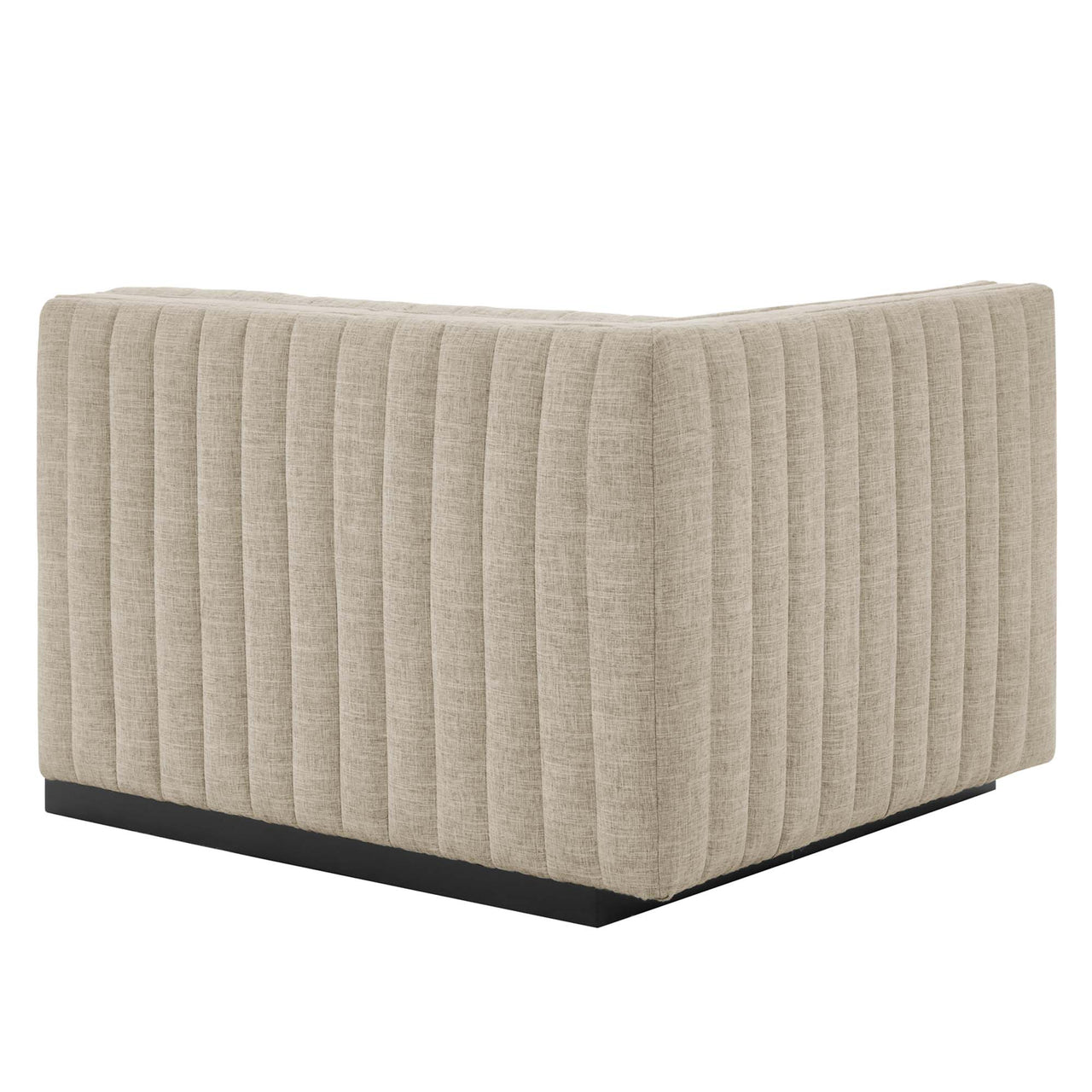 Evoke Fabric Loveseat Sectional, Black & Beige