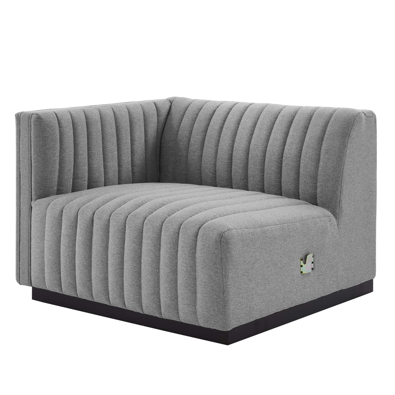 Evoke Fabric Loveseat Sectional, Black & Light Gray